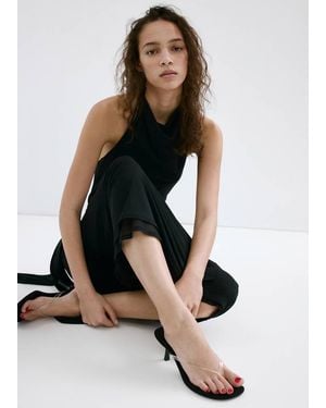 Mango Jelly Strap Heeled Sandal - Gray