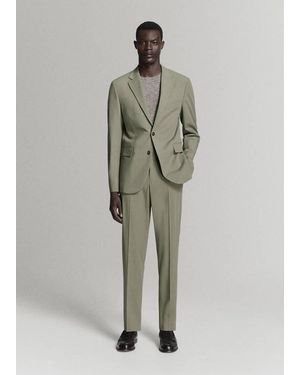 Mango Milan Slim-Fit Suit Jacket - Green