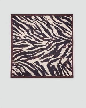 Mango Foulard Animal Print Chocolat - Gris