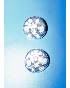 Mango Round Crystal Appliqué Earrings - Blue