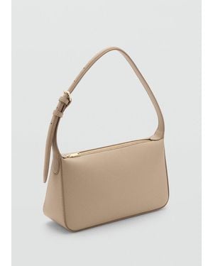 Mango Faux-Leather Shoulder Bag - White