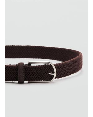 Mango Braided Elastic Belt - Brown