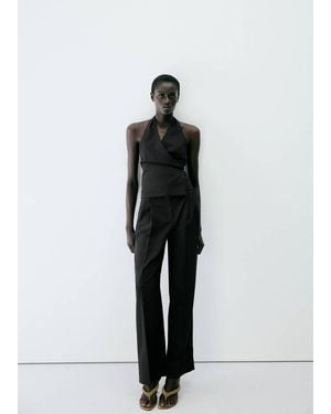 Mango Straight-Fit Pleated Pants - Multicolor