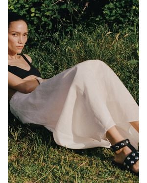 Mango Studded Leather Sandals - Green