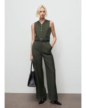 Mango Suit-Style Jumpsuit With Suit - Green