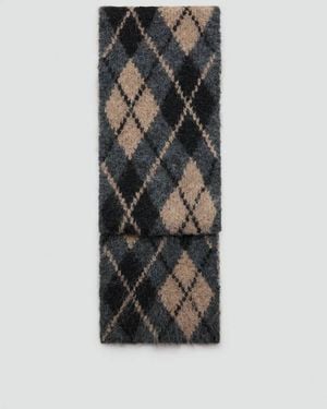 Mango Diamond-Pattern Scarf With Brushed Finish - Multicolour