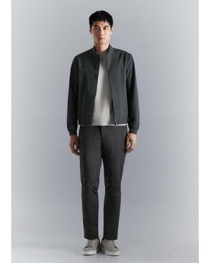 Mango Water-Repellent Bomber Jacket - Blue