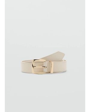 Mango Embossed Buckle Belt - Natural