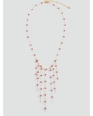 MANGO TEEN Waterfall Bead Necklace - White