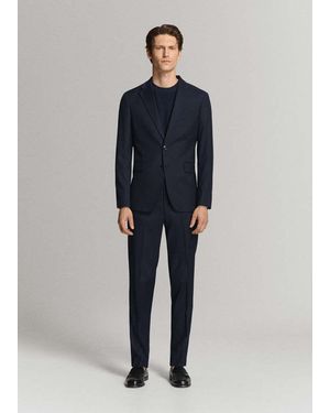 Mango Milan Slim-Fit Suit Jacket - Blue