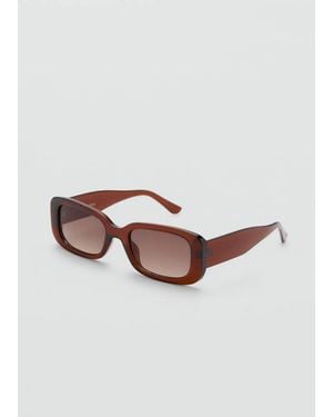 Mango Rectangular-Frame Sunglasses - Pink