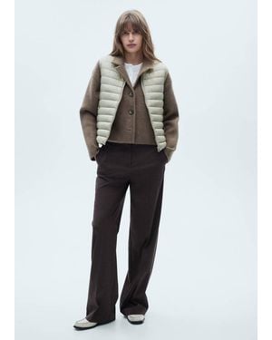 Mango Quilted Gilet Light Heather - Multicolor