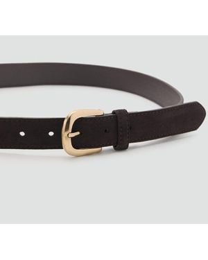 Mango Suede Belt - Brown