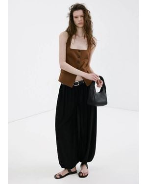 Mango Linen Suit Waistcoat - Brown