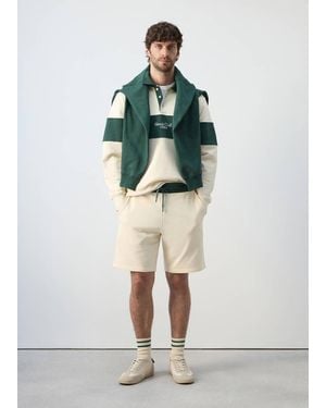 Mango 100% Cotton Jogger Bermuda Shorts - Green