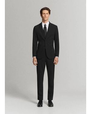 Mango Stretch Fabric Super Slim-Fit Suit Trousers - Grey