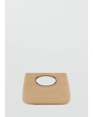 Mango Borsa Da Mano Intrecciata - Neutro