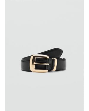 Mango Square Buckle Belt - Black