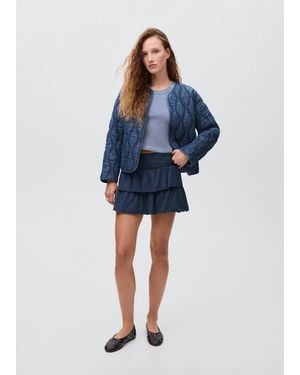 MANGO TEEN Ruffled Cotton Skirt - Blue