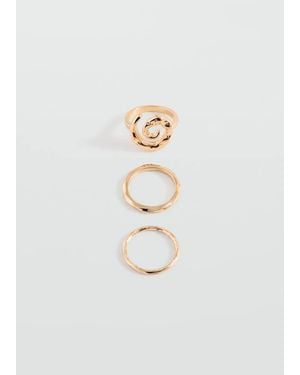MANGO TEEN Pack Of 3 Combined Rings - White