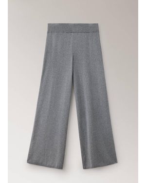 Mango Straight-Leg Trousers, 100% Cotton, Soft Feel - Grey