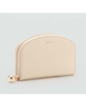 Mango Medium Wallet With Mini-Bead Embellishment - Brown
