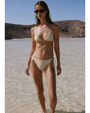 Mango Cheeky Bikini-Slip Mit Blumenmuster - Schwarz