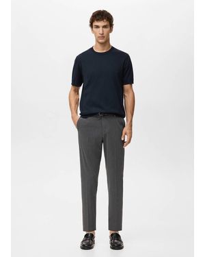 Mango Fine Jersey 100% Cotton T-Shirt - Blue