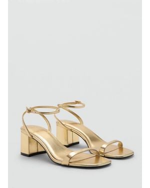Mango Block-Heel Sandals With Strap - Natural