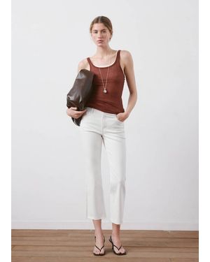 Mango Sienna Flared Cropped Jeans - White