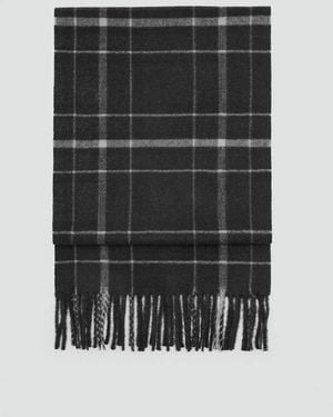 Mango Checked Scarf With Fringed Edges - Black