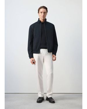 Mango 100% Cotton Water Repellent Jacket - White