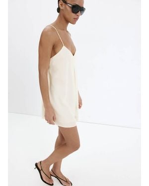 Mango Straight-Leg Jumpsuit With Open Back - White