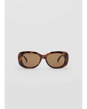 Mango Rectangular-Frame Sunglasses - Brown