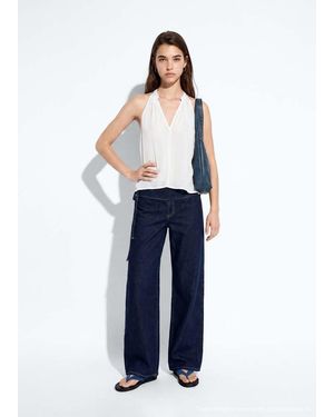 MANGO TEEN Asymmetric Fluid Top - White