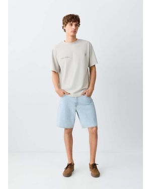 MANGO TEEN Printed Cotton-Blend T-Shirt - White