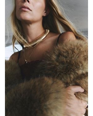 Mango Metal Choker Collar - Brown