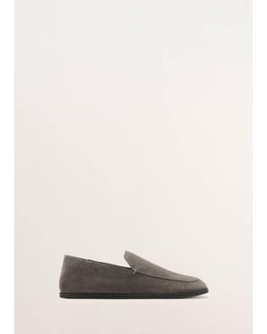 Mango Suede Leather Loafers - Blue