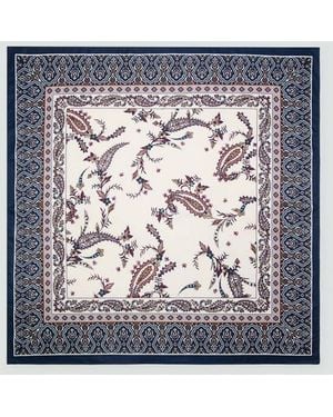 Mango Paisley Print Scarf - Blue