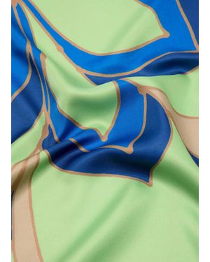 Mango Satin-Halstuch Mit Blumenmuster - Blau