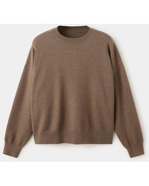 Mango Oversized Round-Neck Jumper - Brown