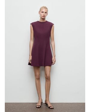 Mango A-Line Dress With Seams - Purple
