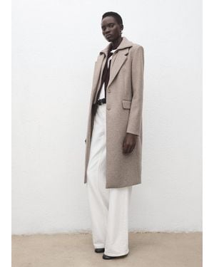 Mango Combined Coat With Detachable Collar - White