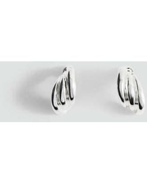 Mango Embossed Semi-Hoop Earrings - Blue