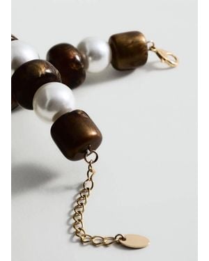 Mango Combined Beads Necklace - Brown