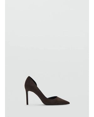 Mango Chaussures Talons Aiguilles Chocolat - Blanc