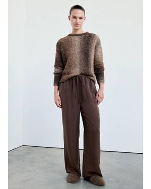 Mango Jumper With Faded Vertical Stripes - White