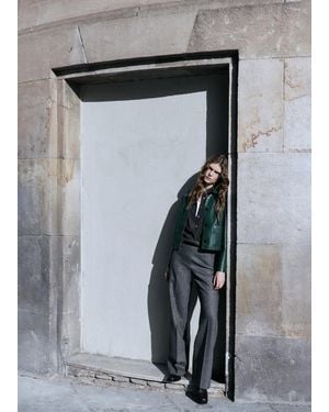 Mango Faux-Leather Jacket With Pockets - Black