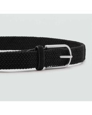 Mango Geflochtener Elastischer Gürtel - Schwarz