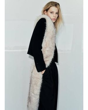 Mango Faux Fur Effect Scarf - Brown